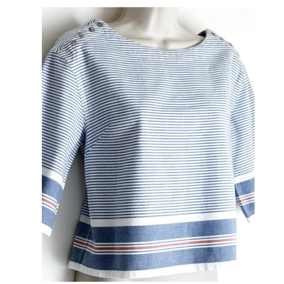 Maeve by Anthropologie Sullivan Stripe Crop Top - Picture 7 of 8